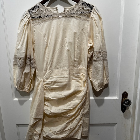 RHODE Pia Cream Cotton Lace Dress 6 | Romantic Boho Puff Sleeve - Picture 3 of 7